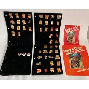 Lot 51 USA Olympic Coca-Cola Pins & Vintage Coke Magazine Ad